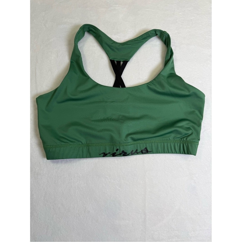 Virus Sports Bra Women Medium Green Excellent Racerback Weightlifting Gym